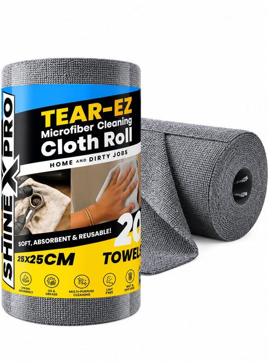 CartClove CleanPro Tear & Shine Reusable Microfiber Cleaning Cloth Roll β Super-Absorbent Multi-Purpose Wipes for Kitchen, Home, Car & Everyday Cleaning