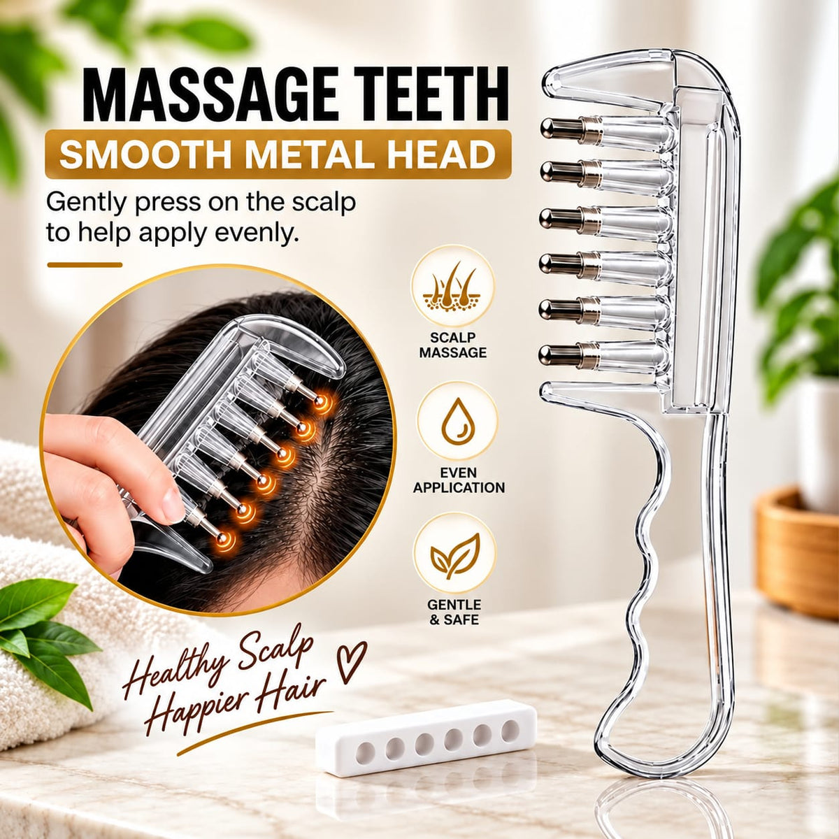 CartClove Hair Oil Applicator Comb with Built-In Oil Dispenser