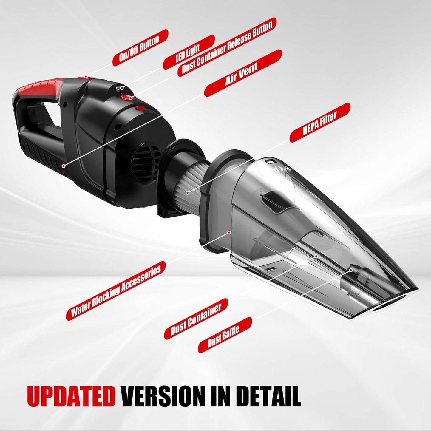 4-in-1 Cordless Handheld Vacuum Cleaner | High Suction | USB Rechargeable | Car & Home Cleaning