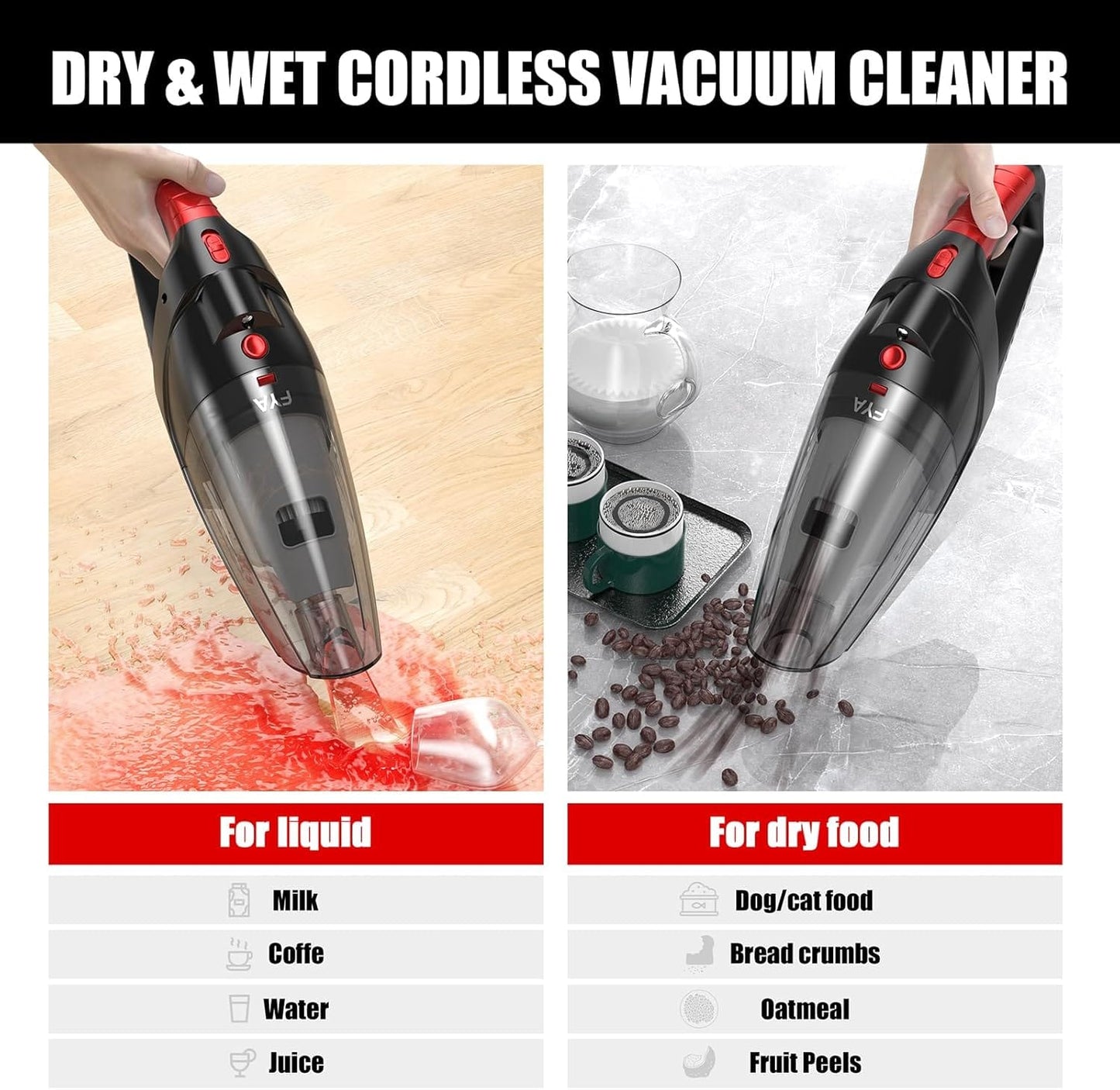 4-in-1 Cordless Handheld Vacuum Cleaner | High Suction | USB Rechargeable | Car & Home Cleaning
