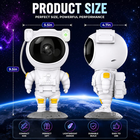 Astronaut Light Lamp Galaxy Projector with 360° Adjustable Head & Star Nebula Effects, Galaxy Projector Light for Bedroom, Remote Control Night Light for Home & Kids