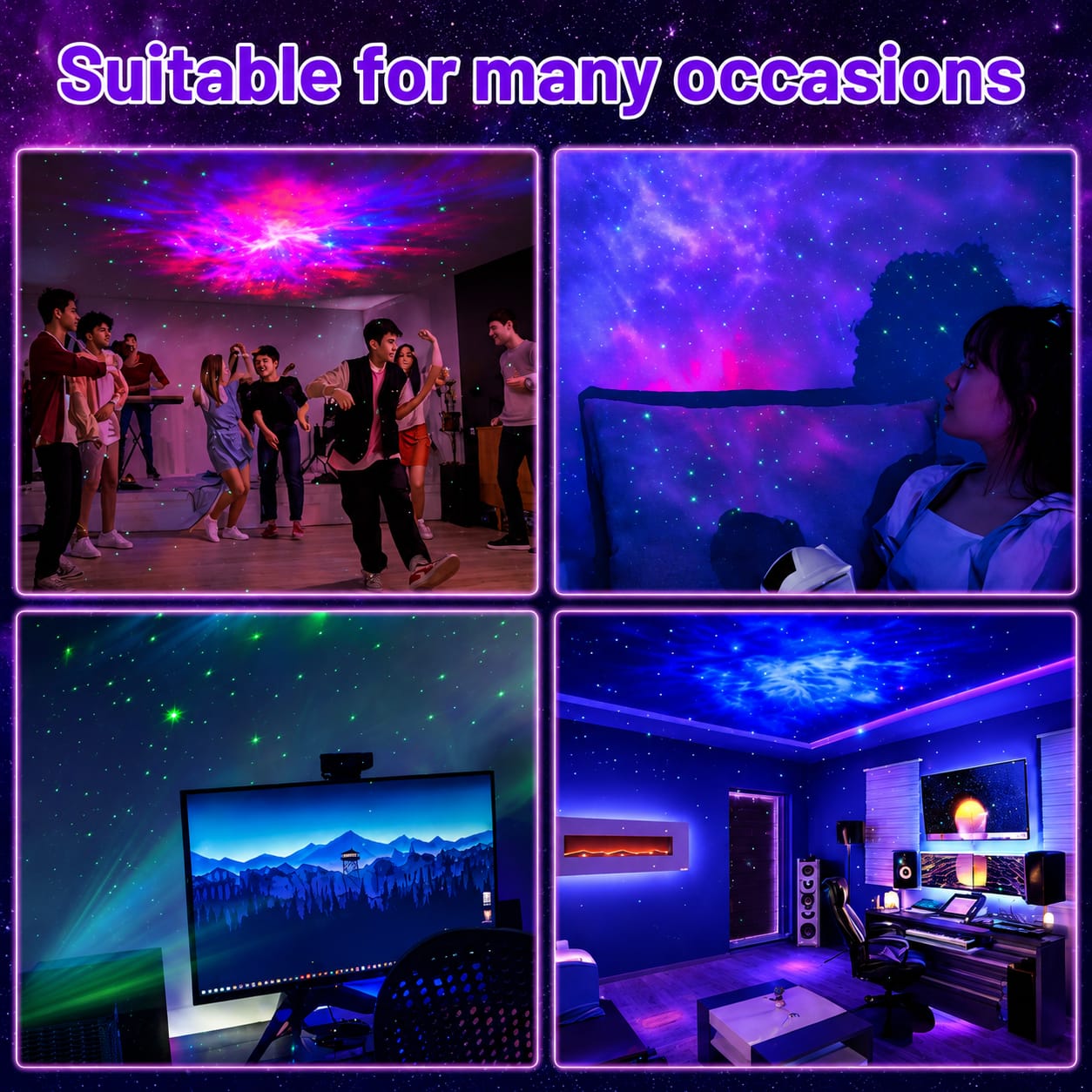 Astronaut Light Lamp Galaxy Projector with 360° Adjustable Head & Star Nebula Effects, Galaxy Projector Light for Bedroom, Remote Control Night Light for Home & Kids