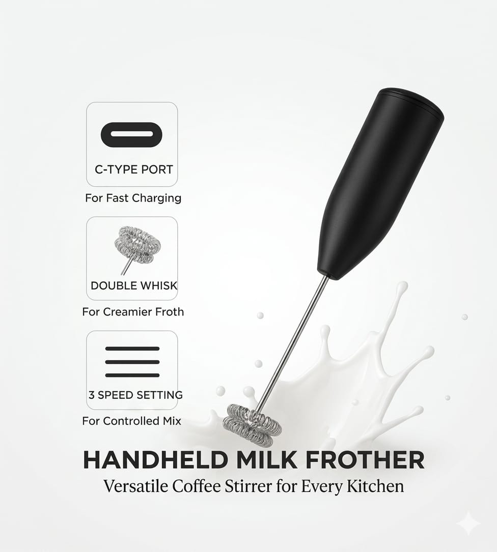 Cartclove™ Rechargeable Electric Milk Frother | USB Coffee Whisk & Foam Maker for Lattes, Cappuccinos & Matcha
