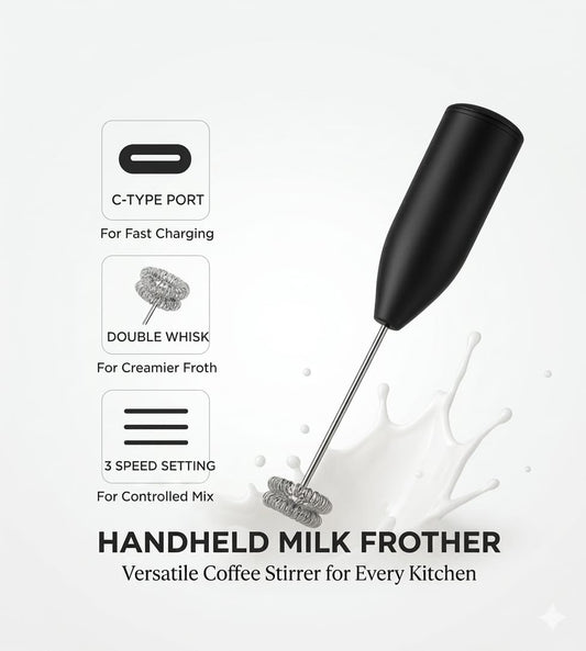 Cartclove™ Rechargeable Electric Milk Frother | USB Coffee Whisk & Foam Maker for Lattes, Cappuccinos & Matcha