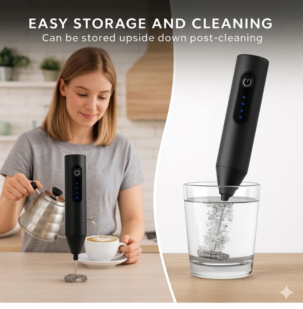 Cartclove™ Rechargeable Electric Milk Frother | USB Coffee Whisk & Foam Maker for Lattes, Cappuccinos & Matcha