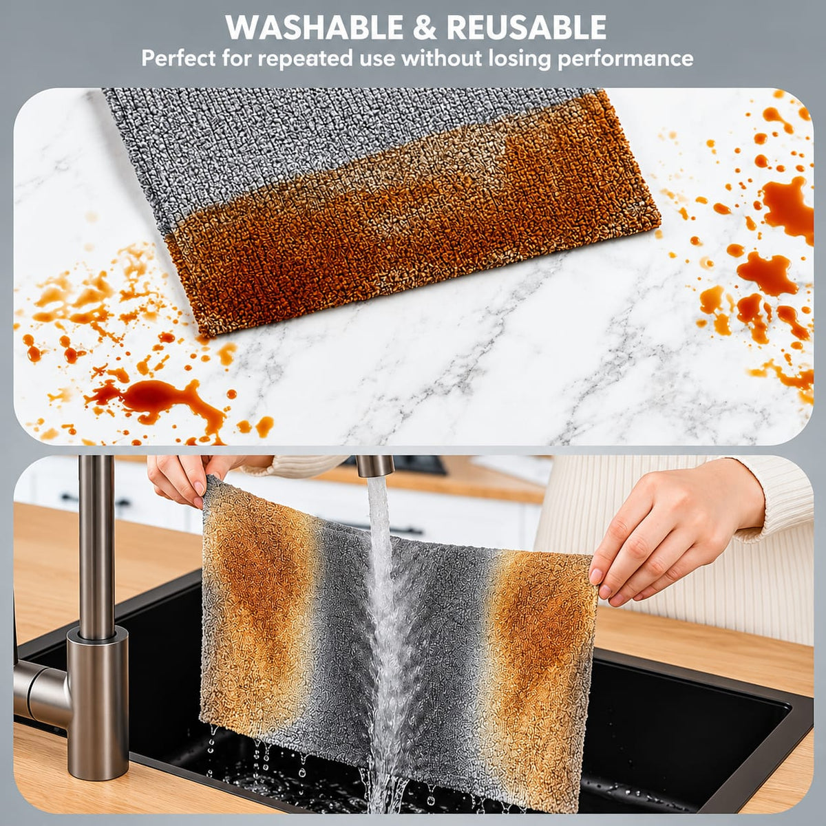 CartClove CleanPro Tear & Shine Reusable Microfiber Cleaning Cloth Roll – Super-Absorbent Multi-Purpose Wipes for Kitchen, Home, Car & Everyday Cleaning