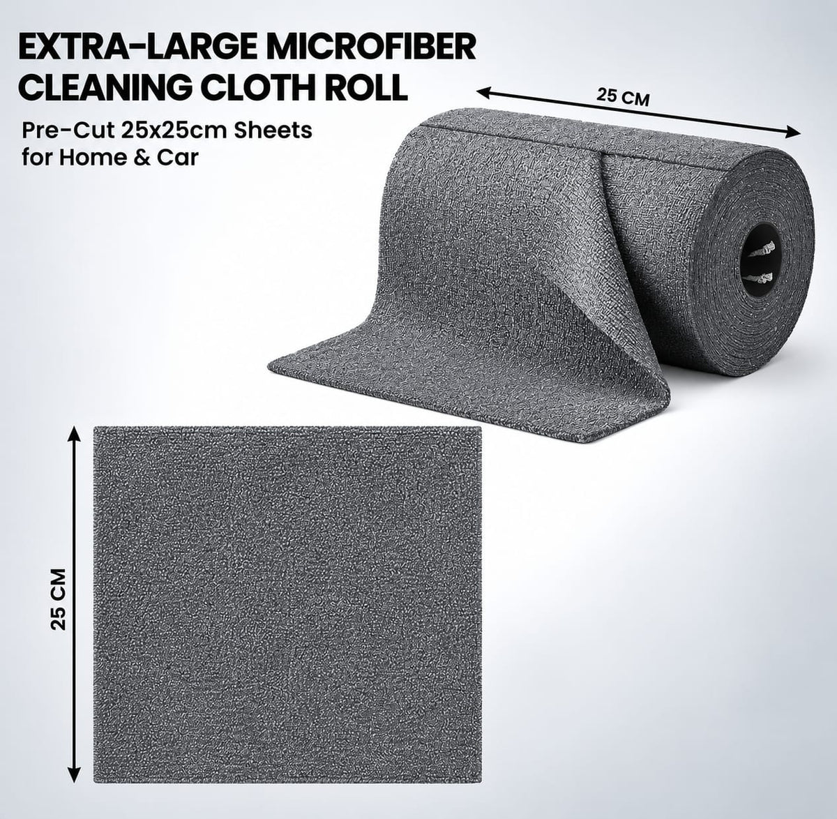 CartClove CleanPro Tear & Shine Reusable Microfiber Cleaning Cloth Roll – Super-Absorbent Multi-Purpose Wipes for Kitchen, Home, Car & Everyday Cleaning