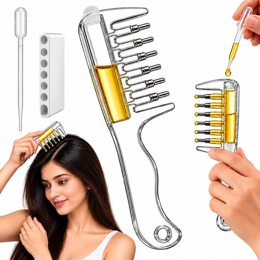 CartClove Hair Oil Applicator Comb with Built-In Oil Dispenser