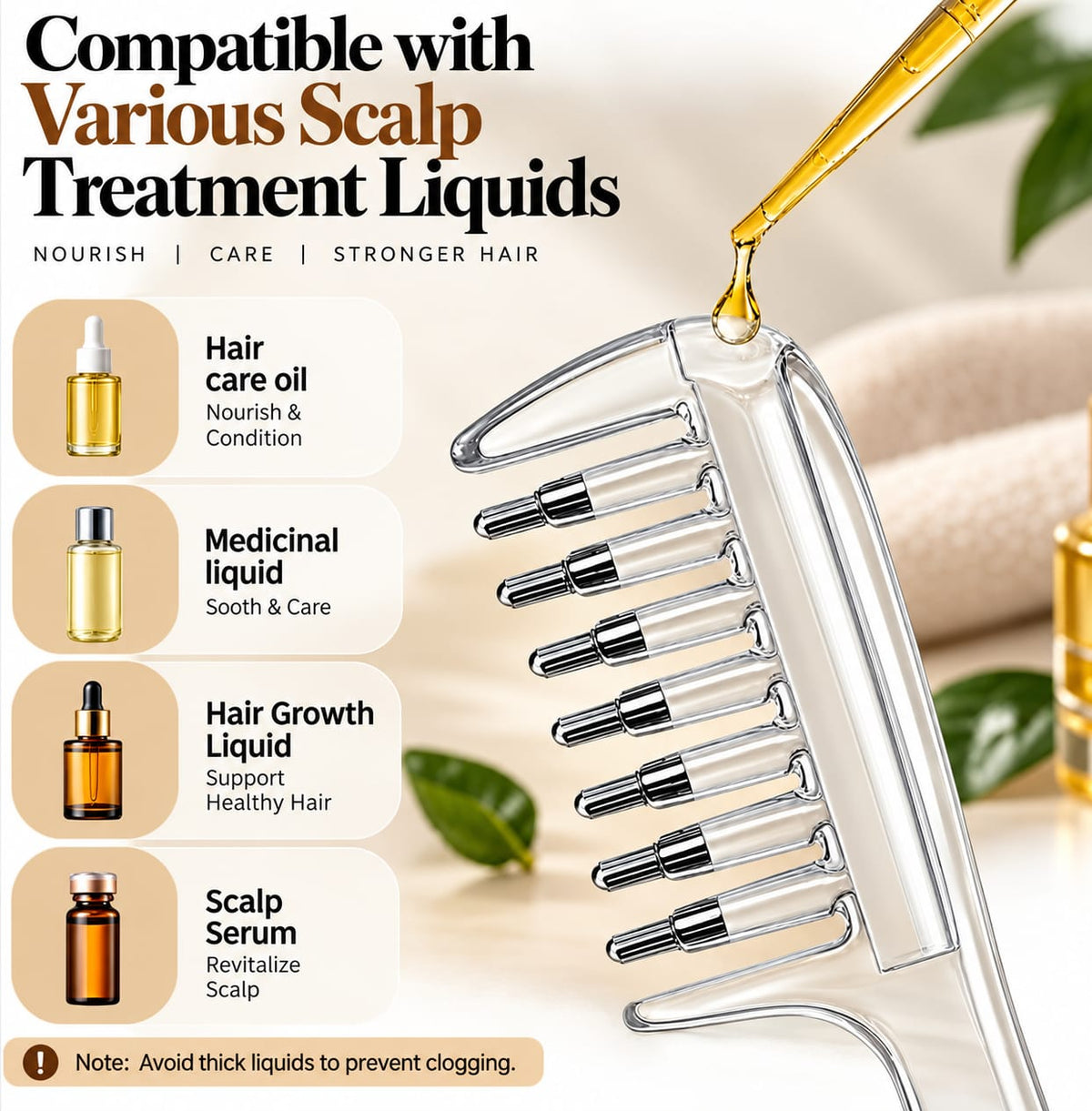 CartClove Hair Oil Applicator Comb with Built-In Oil Dispenser