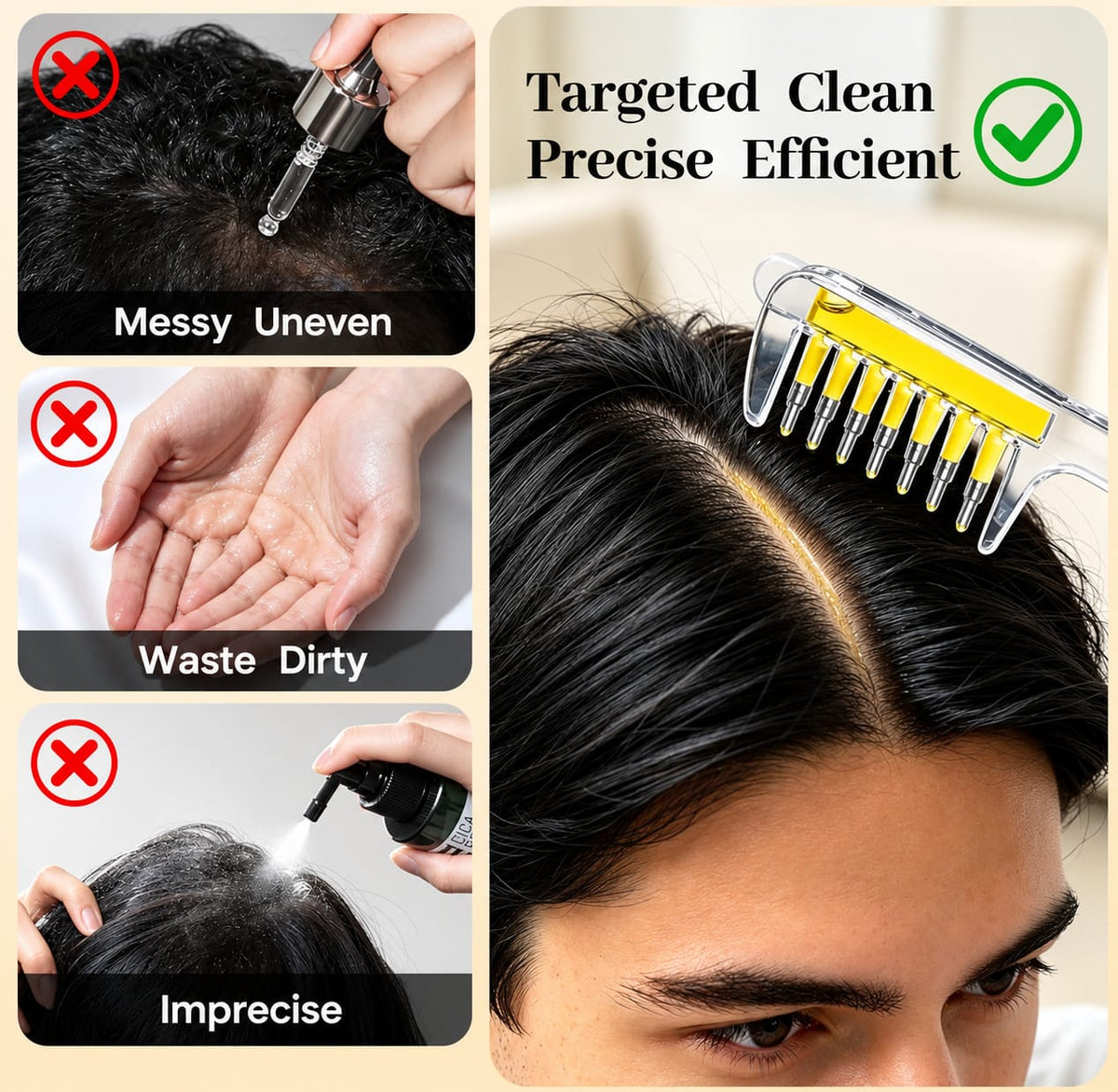 CartClove Hair Oil Applicator Comb with Built-In Oil Dispenser